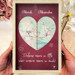 Long Distance Love Map | Personalized | 12x8 Inch